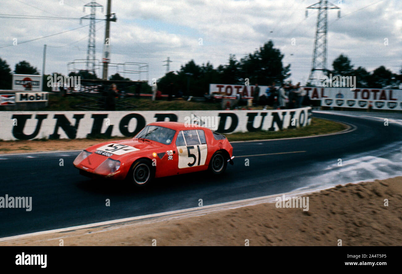 Austin-Healey Sprite, Bäcker - Hecken 1967, 24 Stunden von Le Mans. Stockfoto