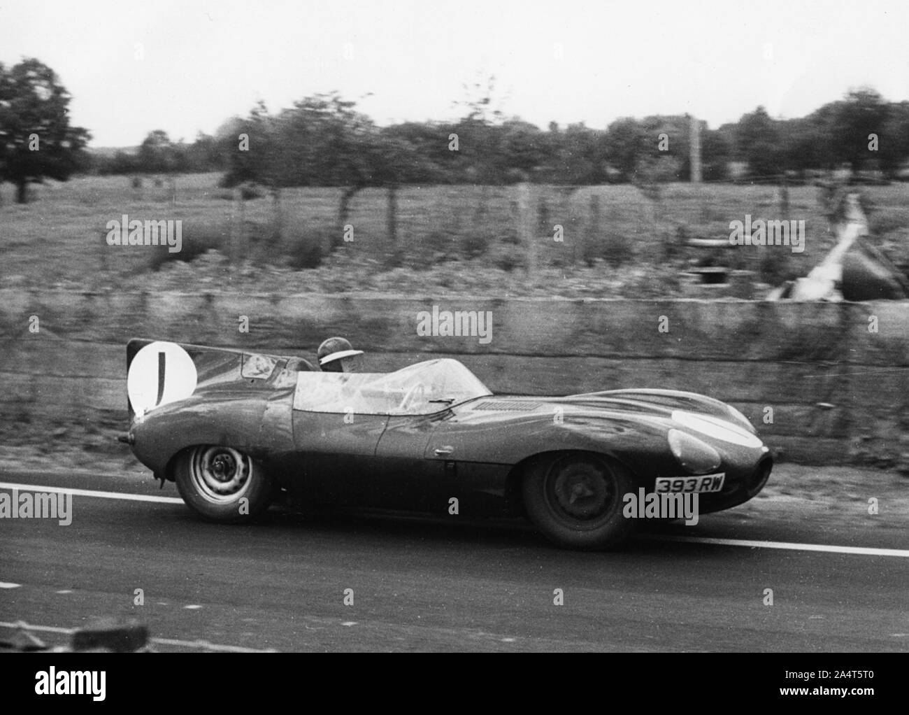 Jaguar D Type, Mike Hawthorn 1956 Le Mans. Stockfoto