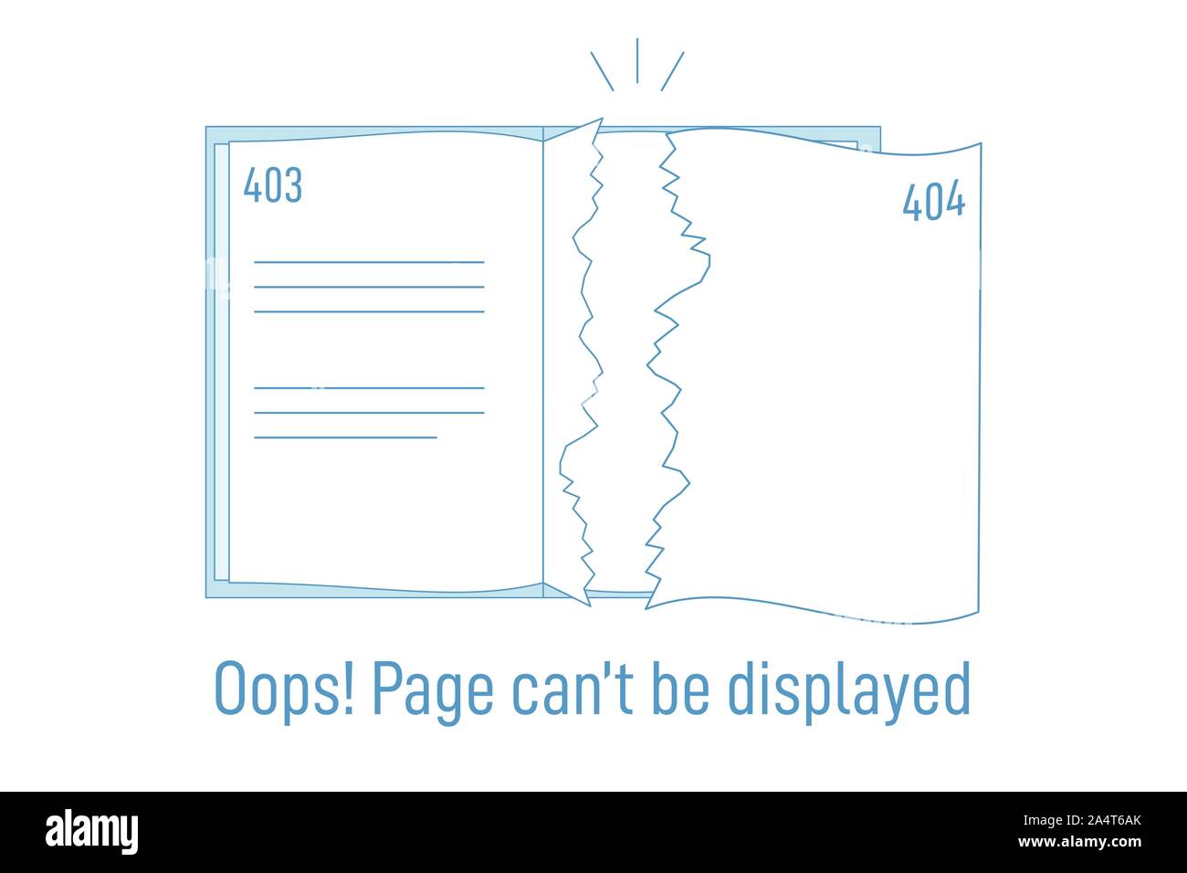 Buch oder Notebook mit 404 abgerissen Seite Stock Vektor