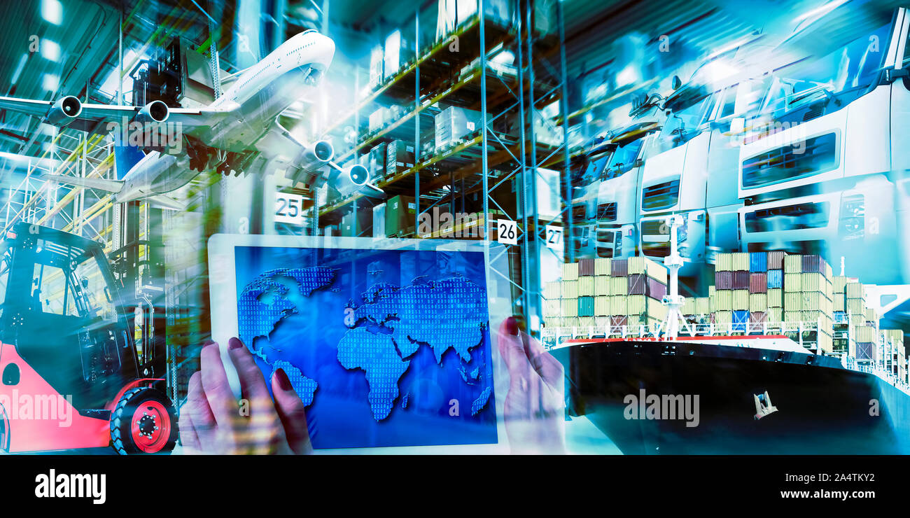 Global vernetzte Logistik in der modernen Transport Stockfoto Global vernetzte Logistik in der modernen Transport Stockfoto