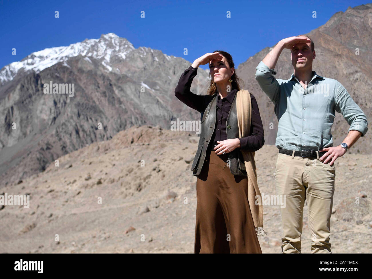 Der Herzog und die Herzogin von Cambridge besuchen Sie die Chiatibo Gletscher der Hindu Kush Gebirges in der Chitral Bezirk Khyber-Pakhunkwa Provinz in Pakistan am dritten Tag der königlichen Besuch. Stockfoto