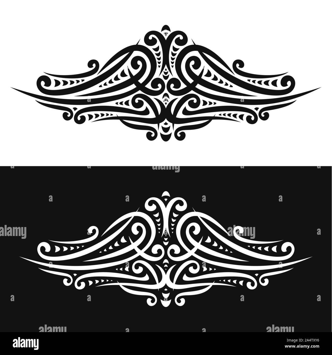 Vektor elegante Design-Elemente auf schwarzen und weißen Hintergrund, kunstvolle Dekoration mit blüht für indische Hochzeit Einladung, Vintage dekorative Illu Stock Vektor