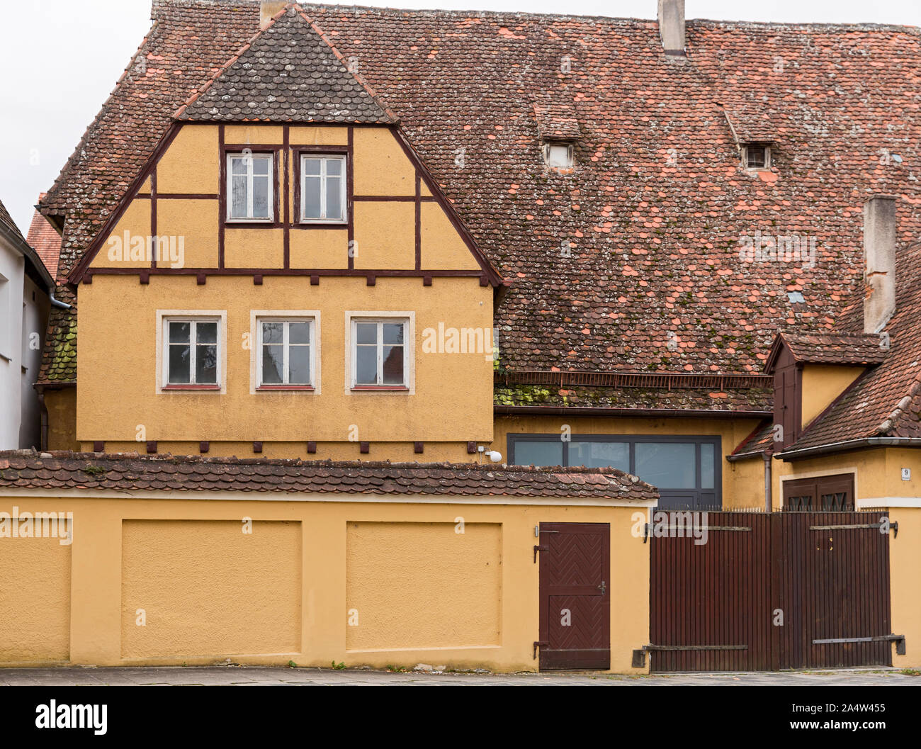 Nördlingen, Neubaugasse, Fachwerk, Gebaeude, Detail Stockfoto