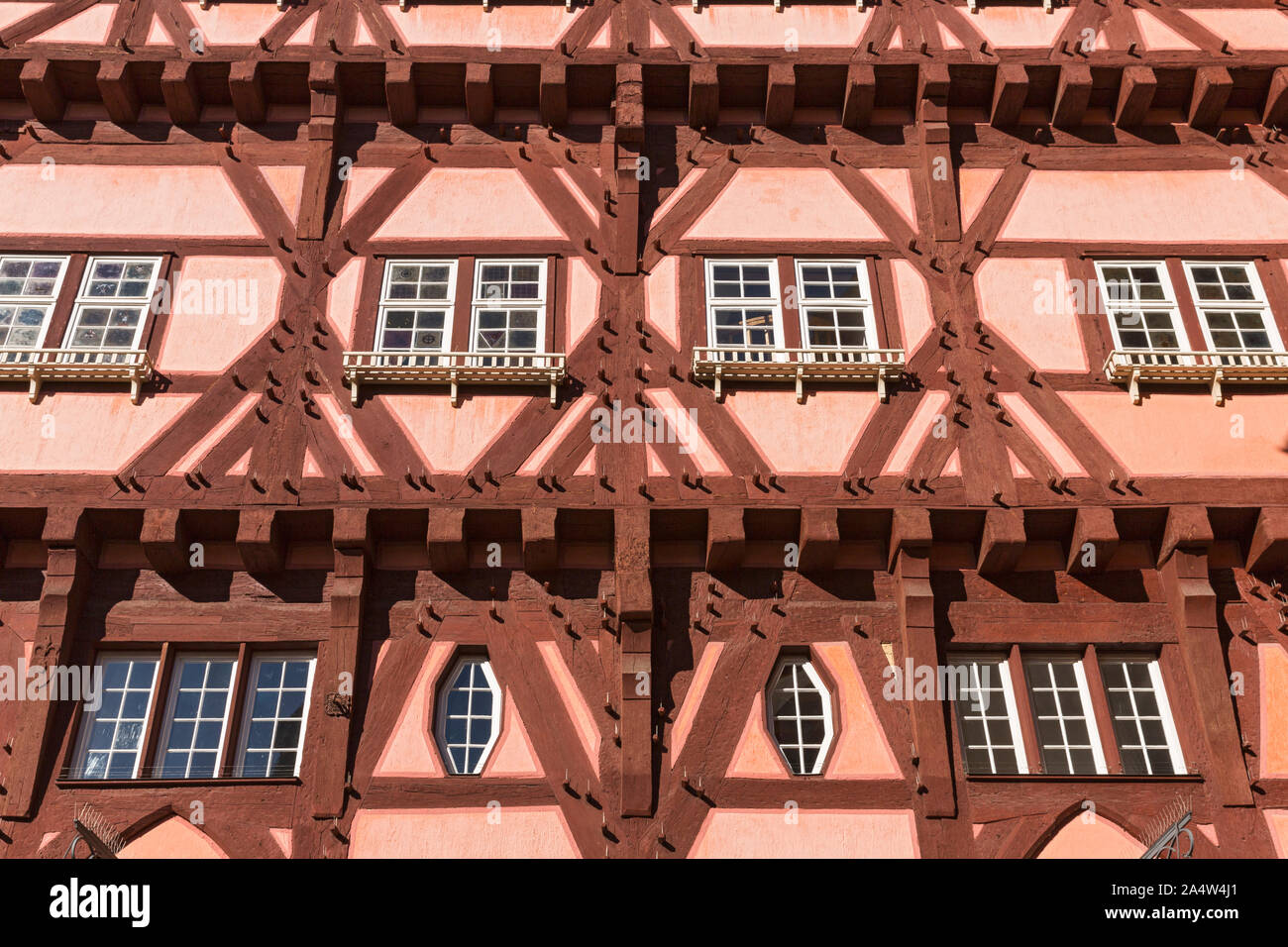 Fachwerkgebäude, Fassade, Detail, Rathaus, Esslingen am Neckar Stockfoto