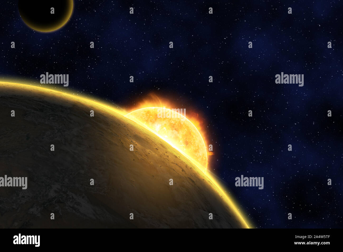 Egzoplanet gegen den hellen Stern, Elemente dieses Bild von der NASA eingerichtet Stockfoto