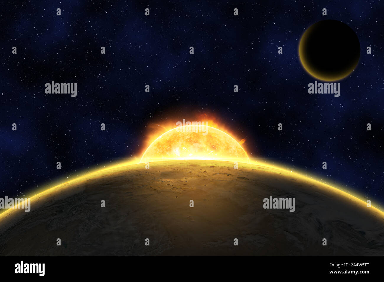 Egzoplanet gegen den hellen Stern, Elemente dieses Bild von der NASA eingerichtet Stockfoto