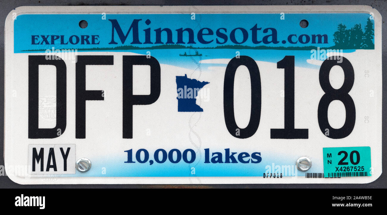 Minnesota Nummernschild, USA Stockfoto