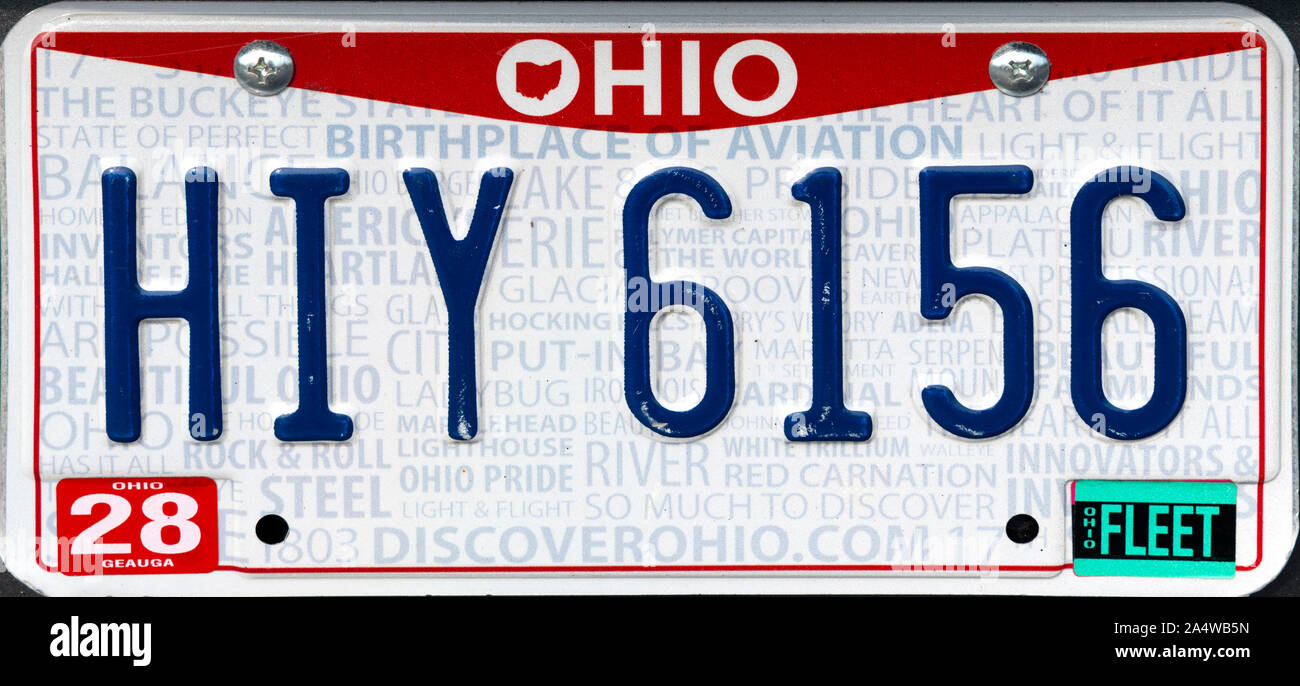 Ohio Nummernschild, USA Stockfoto