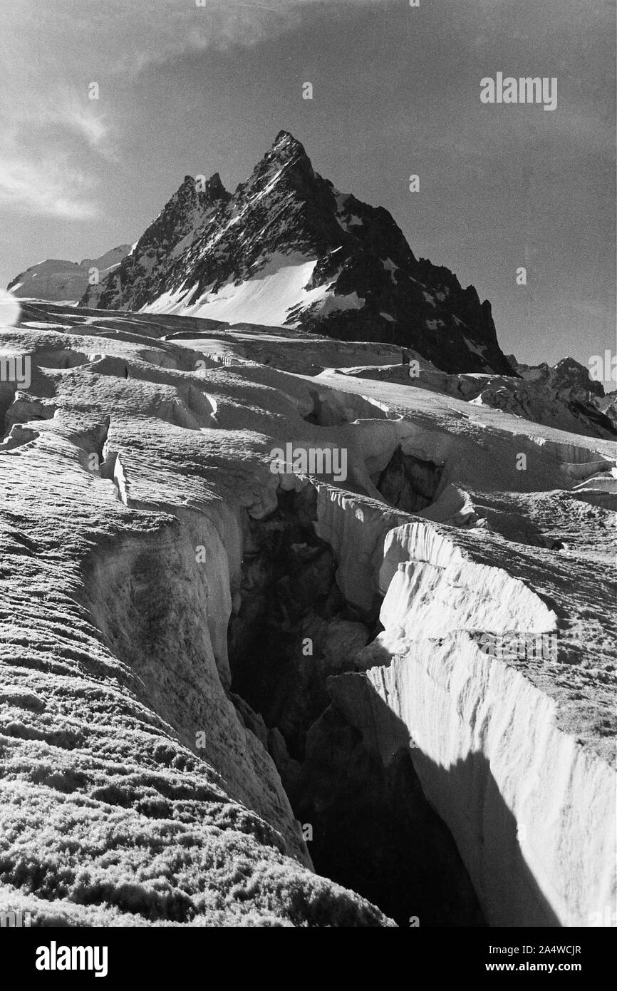 Archive 70 n: Glacier Blanc, Ecrins Kette, Oisans, Frankreich Stockfoto
