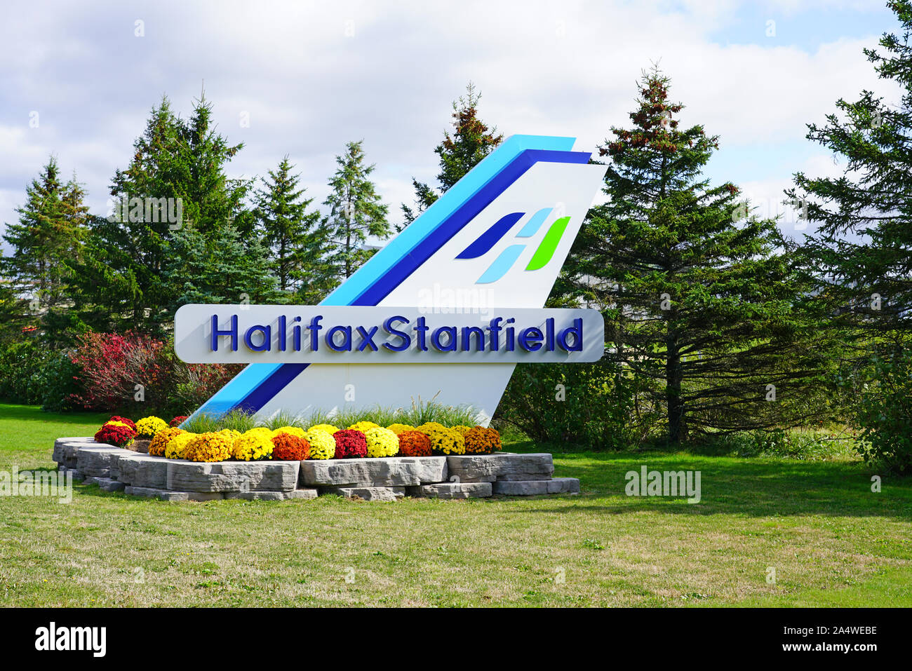 HALIFAX, Nova Scotia-5 OKT 2019 - Ansicht der Halifax Stanfield International Airport (YHZ) in Halifax, Nova Scotia, Kanada. Stockfoto