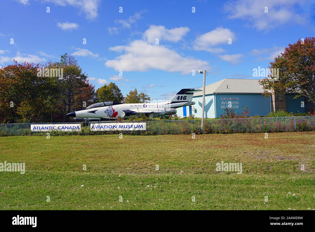 HALIFAX, Nova Scotia-5 OKT 2019 - Blick auf den Atlantik Canada Aviation Museum in der Nähe der Halifax Stanfield International Airport (YHZ) in Halifax, Nova Stockfoto