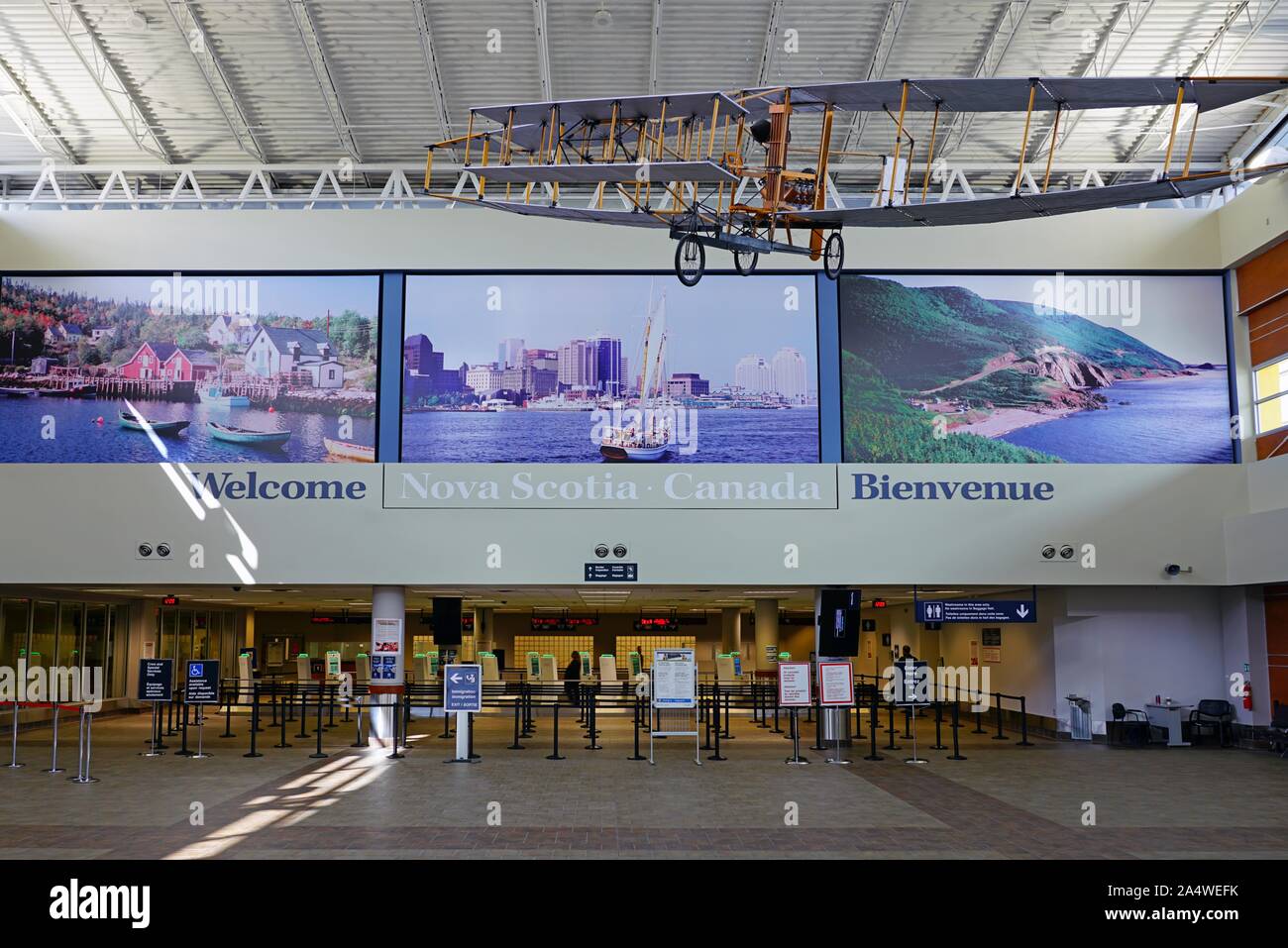 HALIFAX, Nova Scotia-5 OKT 2019 - Ansicht der Halifax Stanfield International Airport (YHZ) in Halifax, Nova Scotia, Kanada. Stockfoto