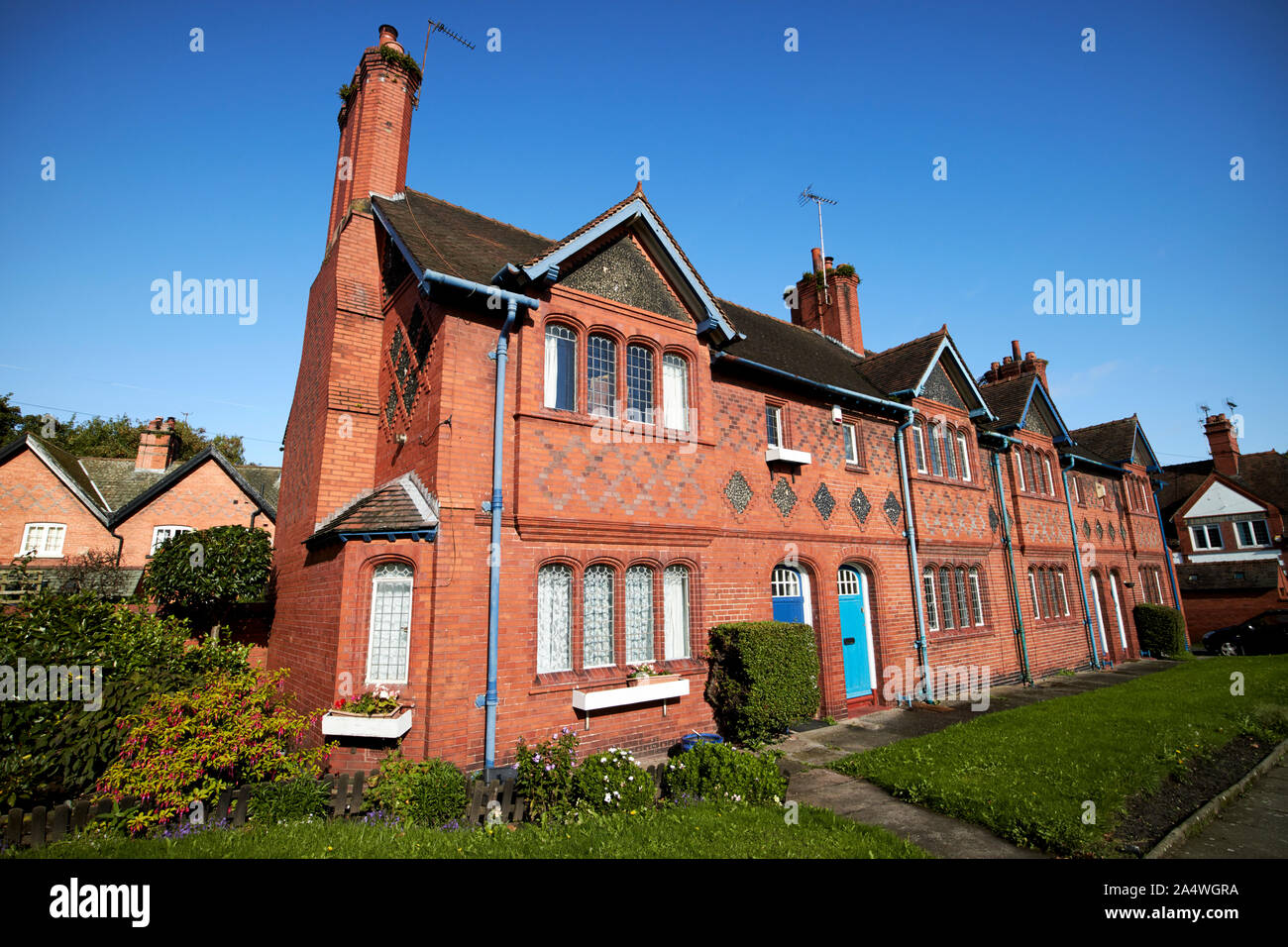 49-55 Wood Street Reihenhäuser von Douglas und Fordham Port Sunlight England Großbritannien Stockfoto