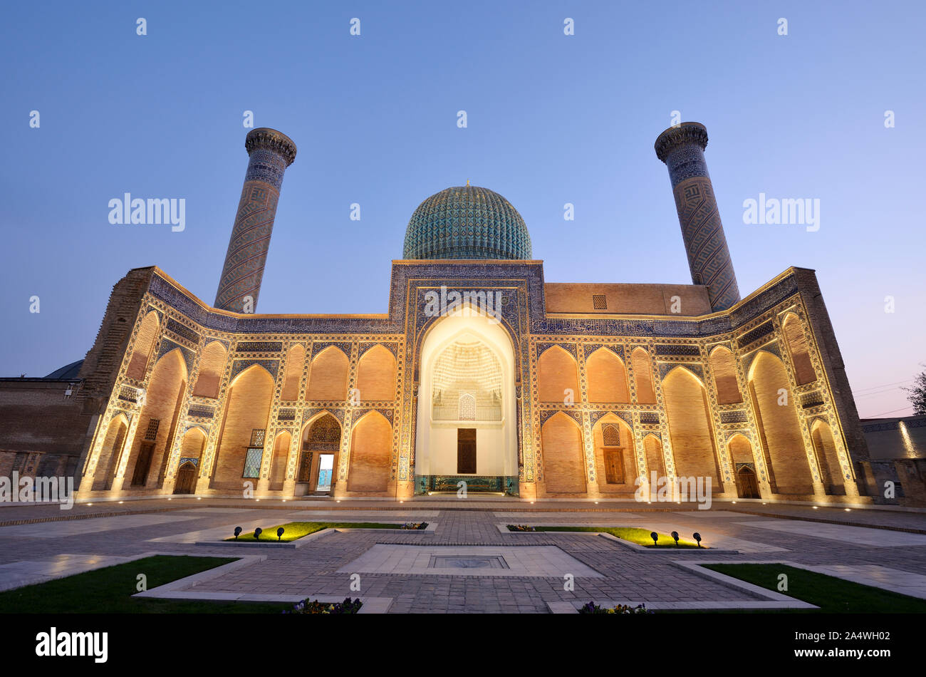Gur-e Amir Mausoleum der Asiatischen Eroberer Tamerlan (auch bekannt als Tamerlane, 1336-1405). Es hat einen sehr wichtigen Platz in der Geschichte der Persian-Mongol Stockfoto