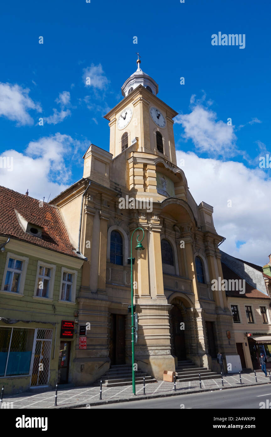 Die Heiligen Petrus und Paulus Katholische Kirche, Brasov, Siebenbürgen, Rumänien. Stockfoto