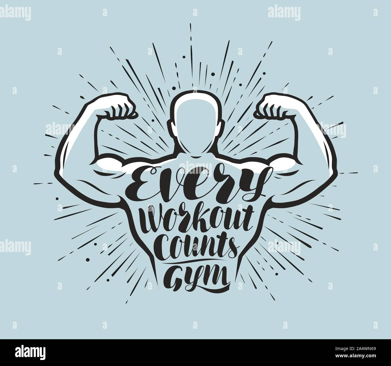 Jedes Workout Zählt. Sport inspirierendes Workout und Fitness-Motivation Zitat. Vektorgrafik Stock Vektor