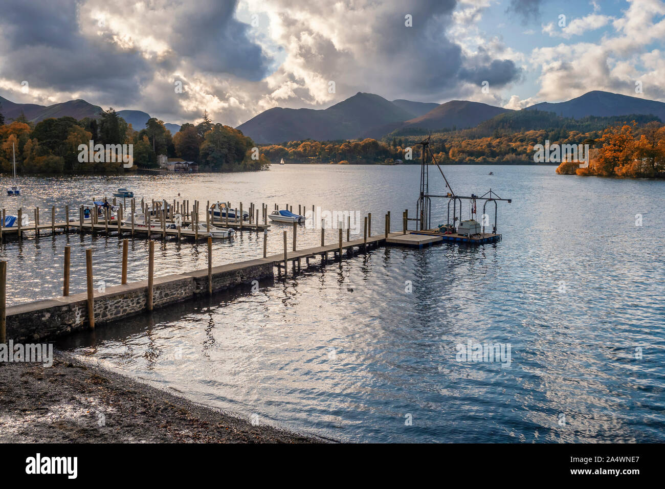 Derwentwater ist eines der wichtigsten Organe des Wasser im Lake District National Park in North West England. Stockfoto