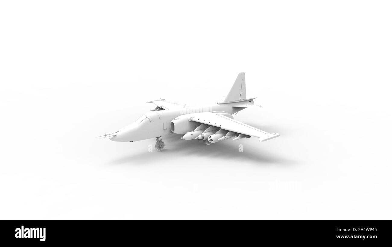 3D-Rendering eines modernen Kampfjets Flugzeug in Weiß studio Hintergrund isoliert Stockfoto