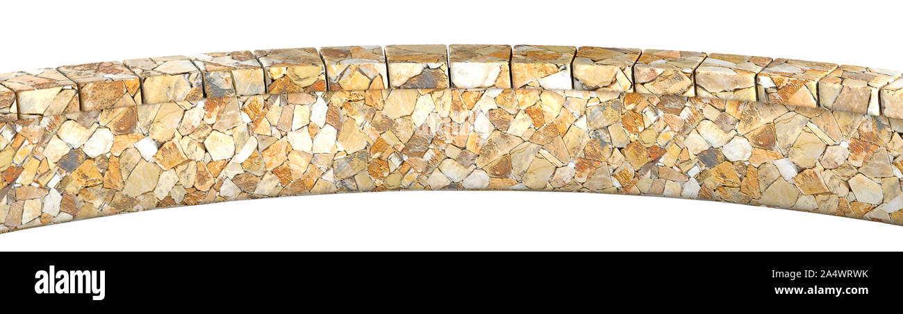 Stone Fence mit Freistellungspfad, 3D-Rendering Stockfoto