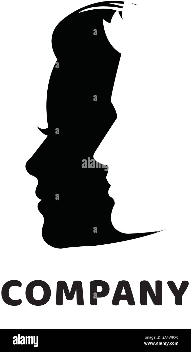 Paar Gesicht Logo, Mode Stock Vektor