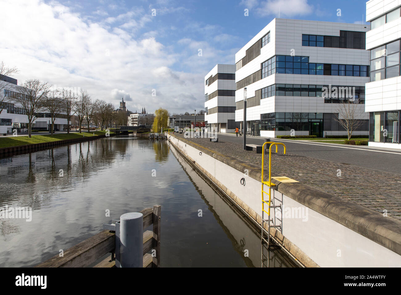 Kleve, Niederrhein, NRW, Euregio Rhein-Waal Hochschule für Angewandte Wissenschaften, Campus Kleve, auf der Spoy Fluss, Spoy Canal, Stockfoto