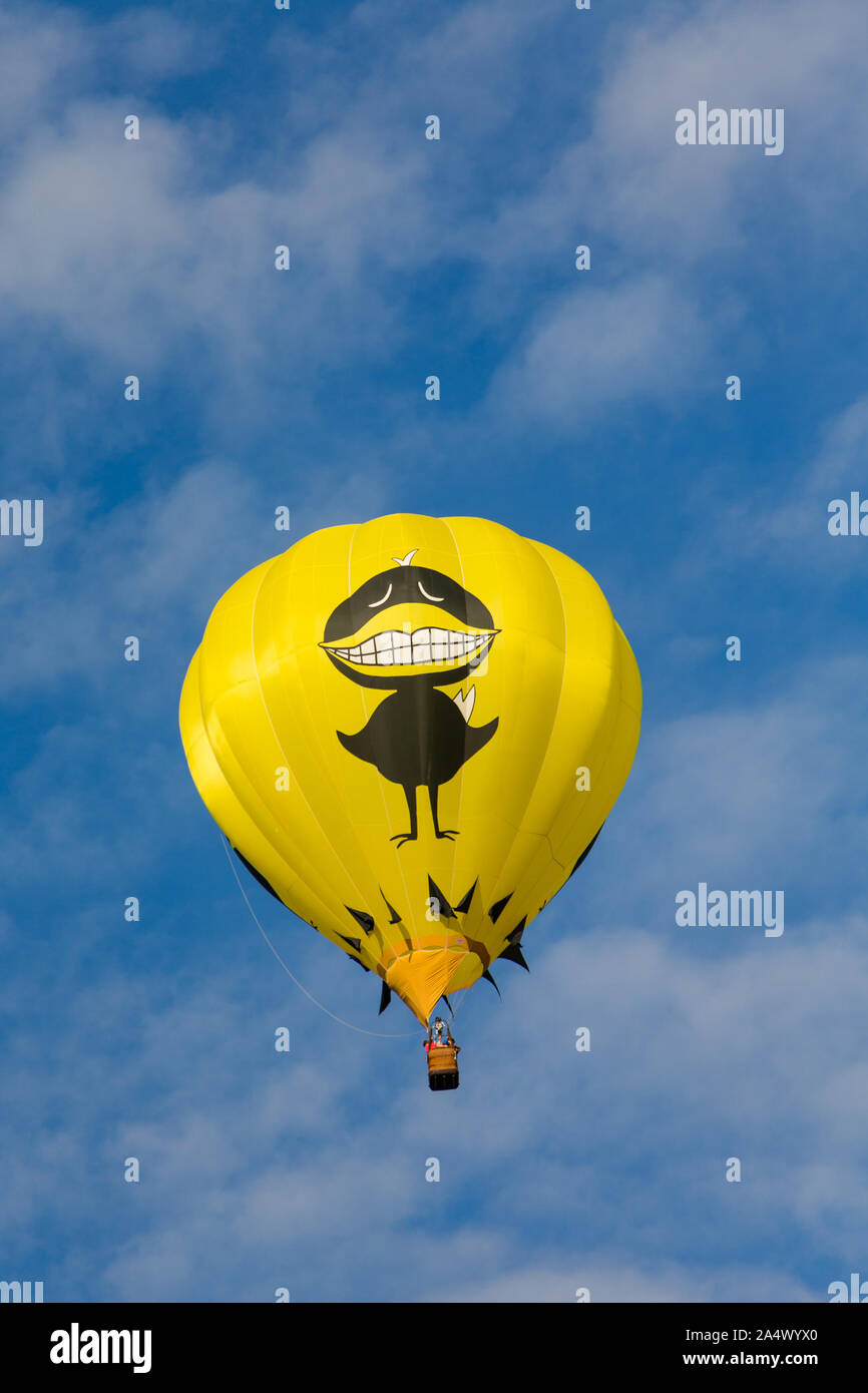 ATLANTA, Georgia - September 2, 2018: Der große schwarze Vogel, bekannt als Vogel Willy, hat eine lange Geschichte innerhalb der Sport der Ballonfahrt, speziell mit Stockfoto