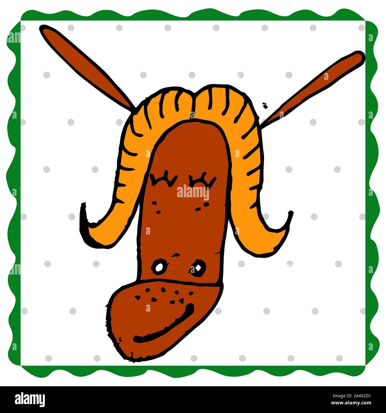 Bunte tierischen Freunde Sammlung einschließlich walross, Hippo, Ziege, Katze, Hirsch, Bär. Cute Hand gezeichnet Doodles. Gut für Poster, Aufkleber, Karten, Alphabet und Stock Vektor
