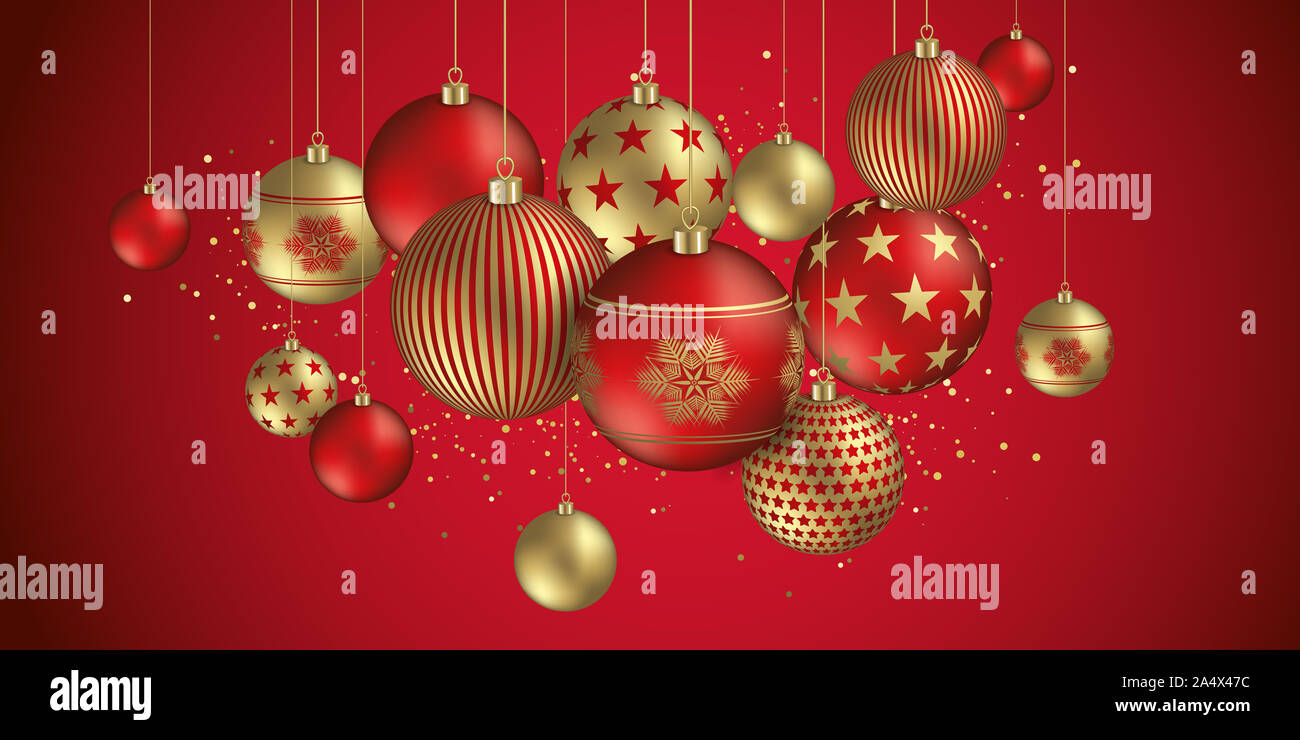 Weihnachtskugeln abstrakt Design Banner Stockfoto