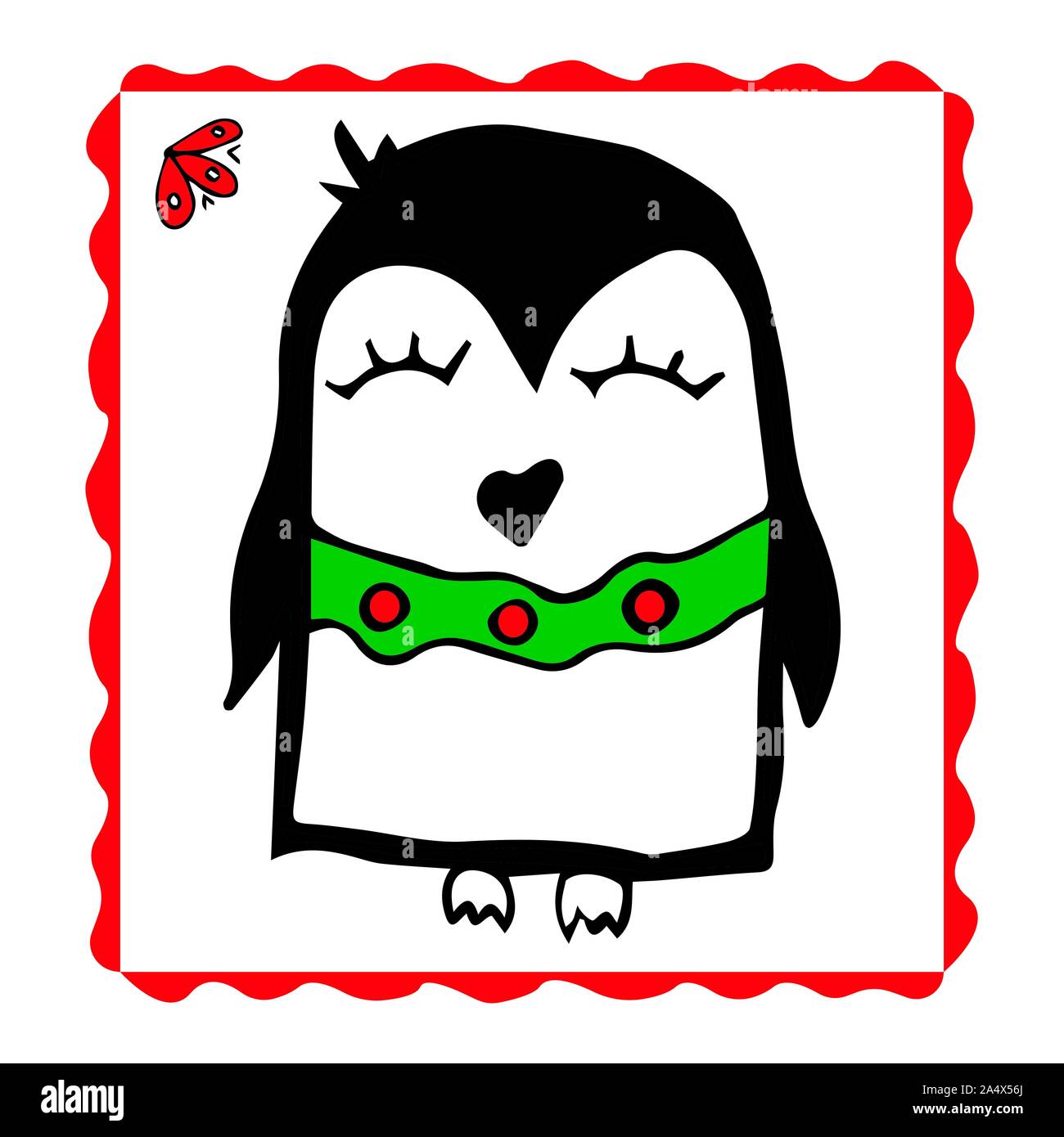 Vektor hand Zeichnung Pinguine. Doodle Charakter Abbildung. Cooles Design Elemente, ideal für Drucke, Muster für Kinder Schlafzimmer, Buch, Zeitschrift. W Stock Vektor