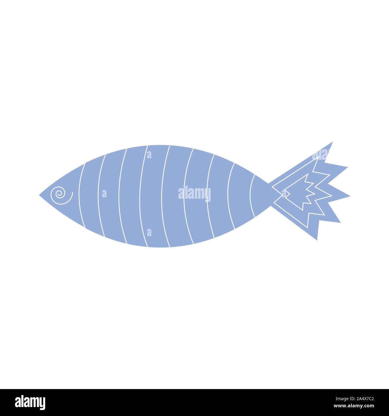 Niedliche fische Symbole Wassertiere mit verschiedenen Flossen, Schuppen, Schwanz und die Kiemen schwimmen im Wasser. Gut für Kinder Buch, Stoff oder Schlafzimmer Stock Vektor