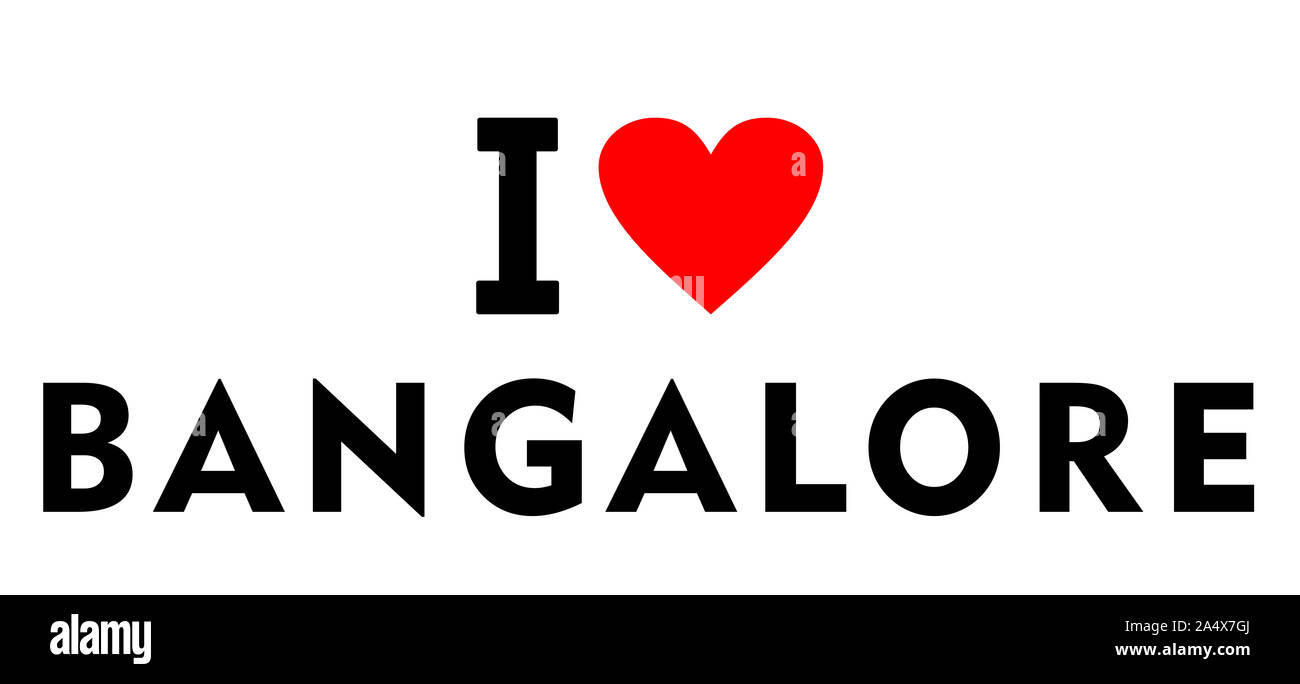 Ich liebe Bangalore Indien Land Herz Symbol Stockfoto