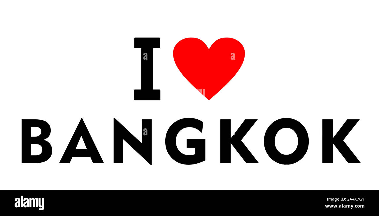 Ich liebe die Stadt Bangkok Thailand Land Herz Symbol Stockfoto