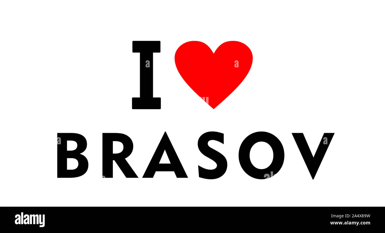 Ich liebe Brasov Stadt Rumänien land Herz Symbol Stockfoto