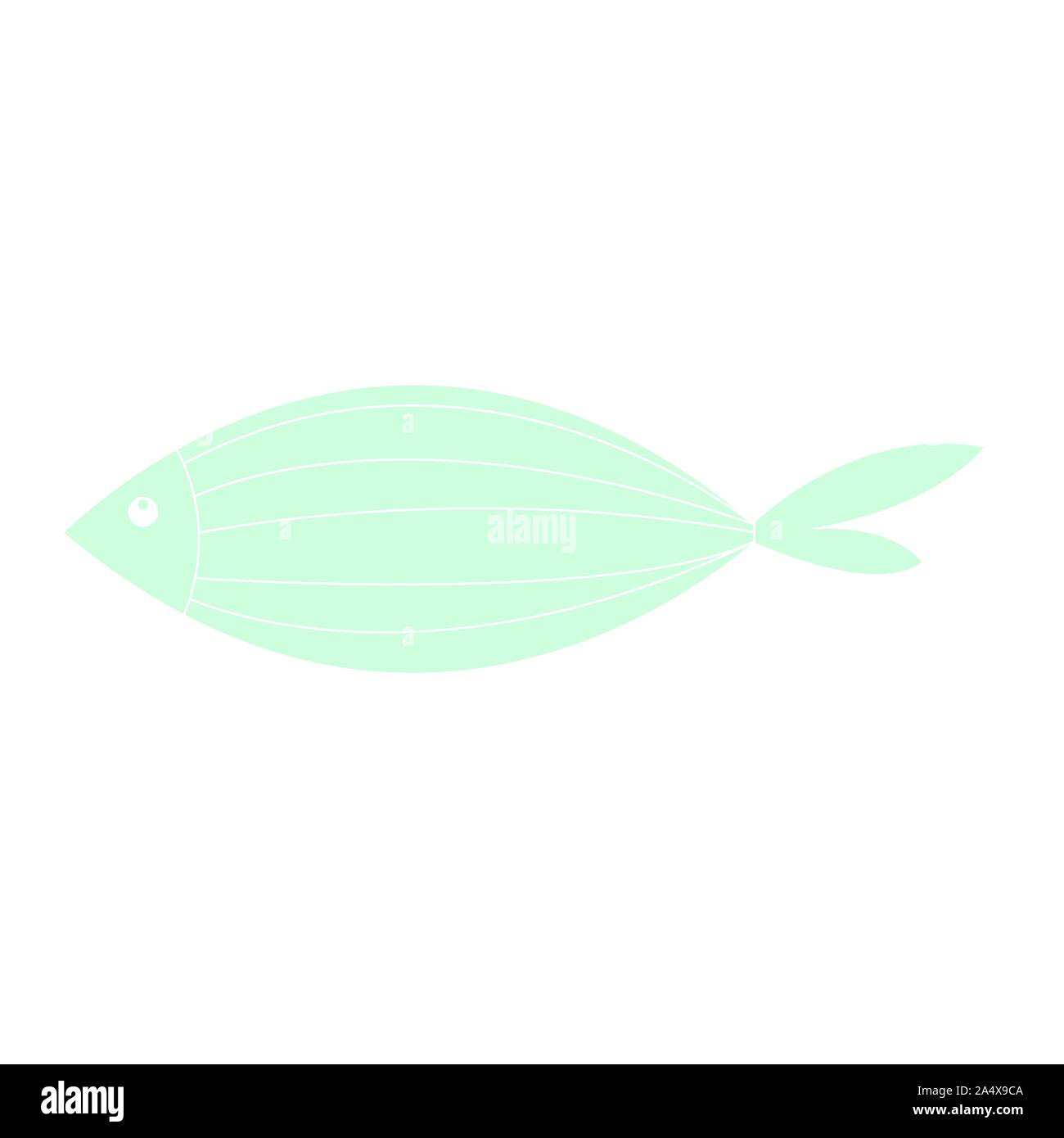 Niedliche fische Symbole Wassertiere mit verschiedenen Flossen, Schuppen, Schwanz und die Kiemen schwimmen im Wasser. Gut für Kinder Buch, Stoff oder Schlafzimmer Stock Vektor