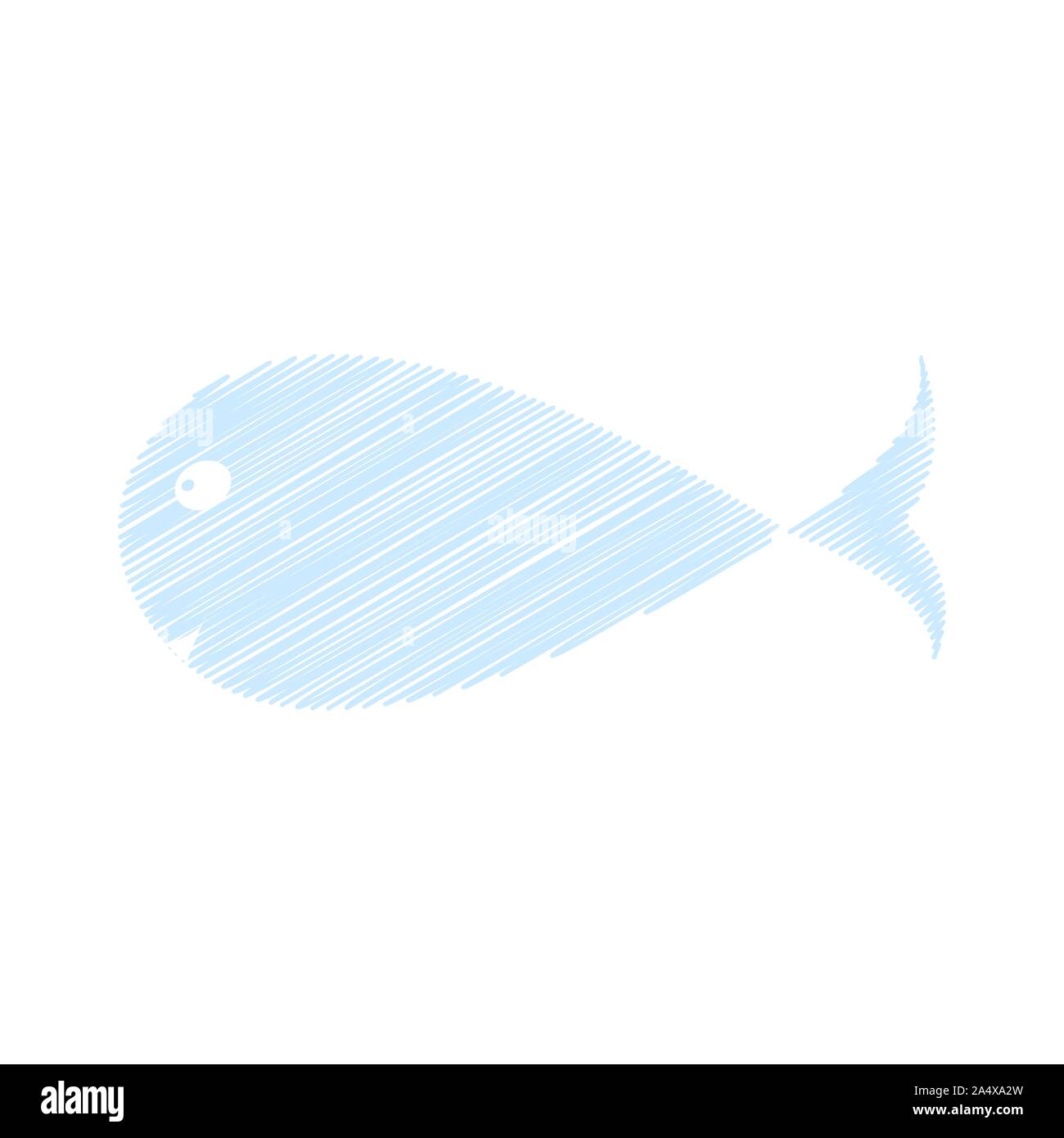 Niedliche fische Symbole Wassertiere mit verschiedenen Flossen, Schuppen, Schwanz und die Kiemen schwimmen im Wasser. Gut für Kinder Buch, Stoff oder Schlafzimmer Stock Vektor