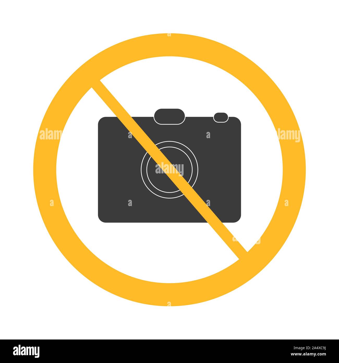Vektor nicht erlaubte Zeichen auf weißem Hintergrund mit gelben Kreis. Abbildung: im Café, Restaurant. Stock Vektor