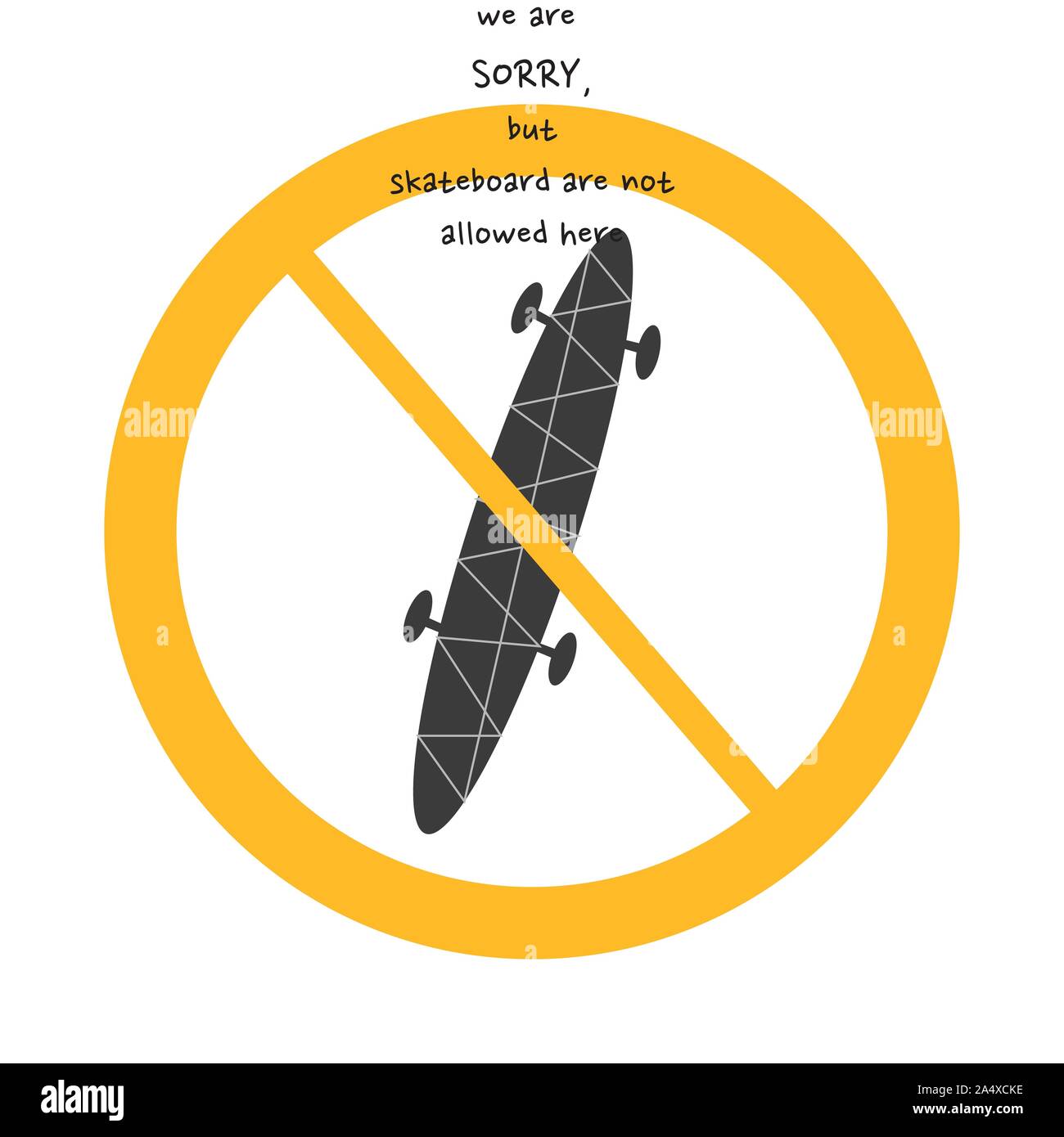 Vektor höflich nicht erlaubt Zeichen auf weißem Hintergrund mit gelben Kreis. Abbildung: im Café, Restaurant. Stock Vektor