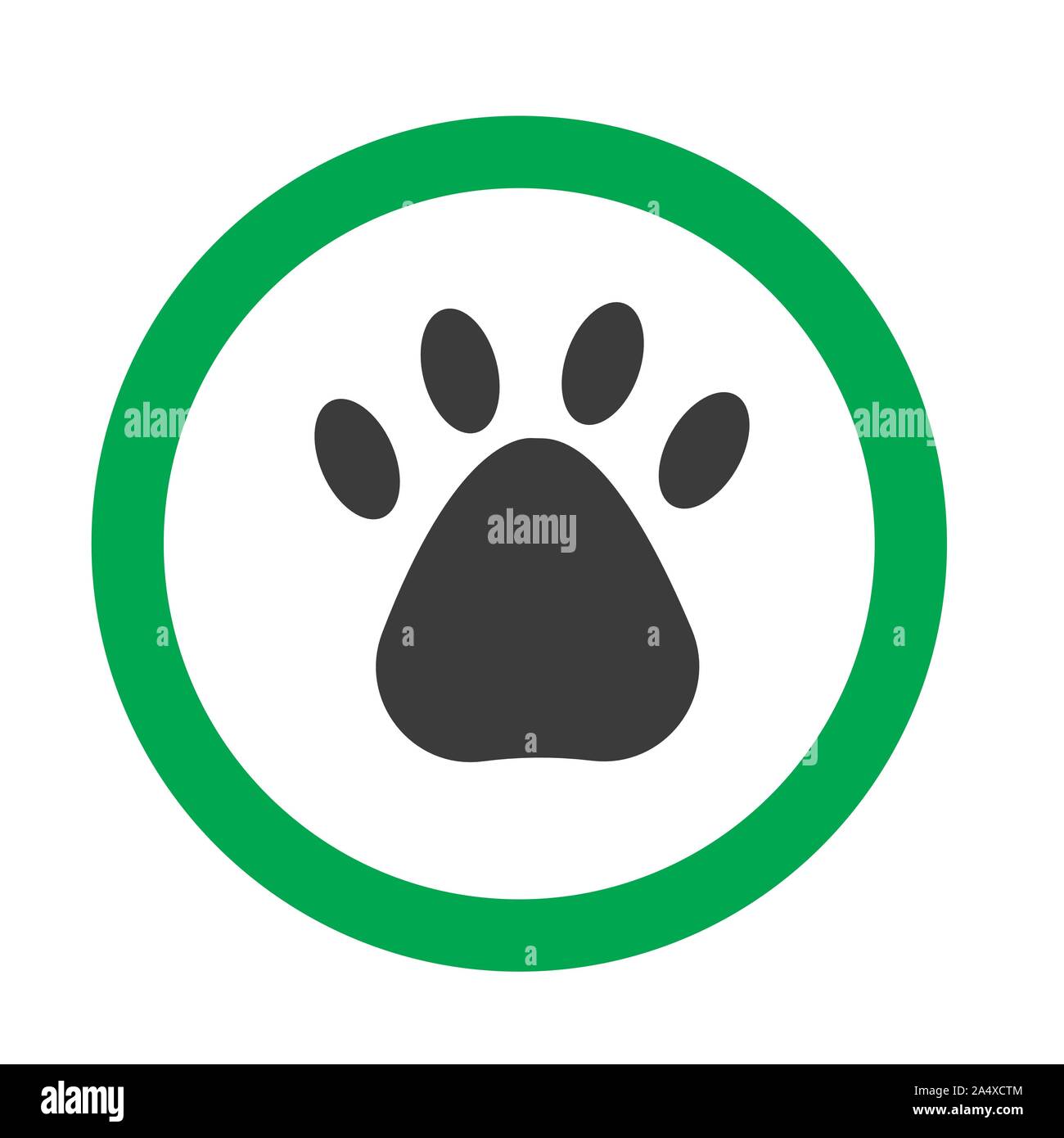 Vektor erlaubt Zeichen auf weißem Hintergrund mit grünen Kreis. Cool für Cafe, Restaurant. Abbildung kann in Hund freundlich Platz verwenden Stock Vektor