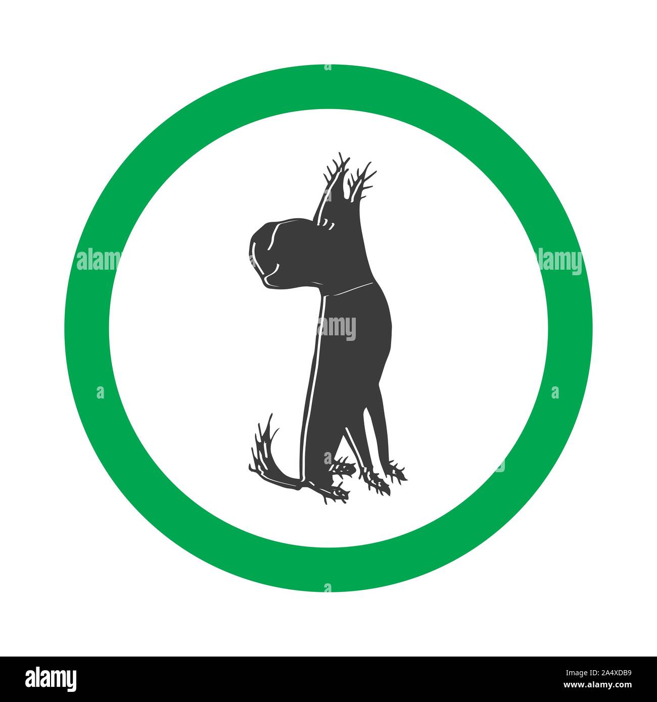 Vektor erlaubt Zeichen auf weißem Hintergrund mit grünen Kreis. Cool für Cafe, Restaurant. Abbildung kann in freundlicher Ort verwenden Stock Vektor