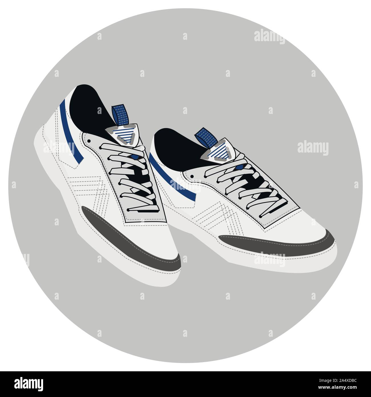 Sneakers vektor Cartoon Illustration. Auf weiß isoliert. Einfache flache Design Element für Buch, Aufkleber, Magazin. Sport Stiefel logo, Plakat, Postkarte, f Stock Vektor