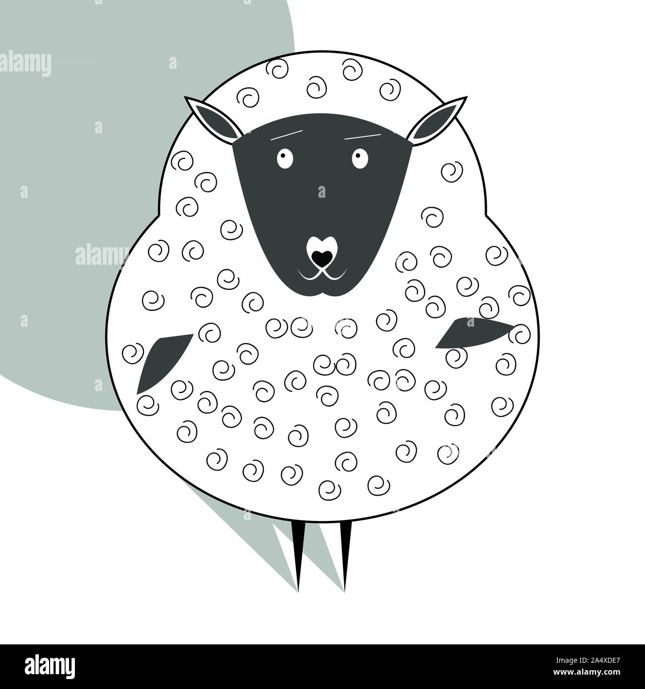 Süß lächelnd Schafe vektor Cartoon Illustration. Wild Zoo Tier Charakter. Flauschige adorable Haustier suchen gerade. Wald Fauna kindisch Zeichen. Sim-Karte Stock Vektor