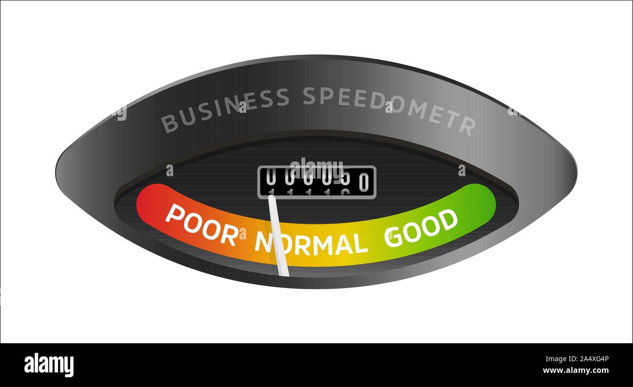 Isolierte tachoskala Logo. Business Performance messen Abbildung. Armaturenbrett Ausrüstung Vektor icon. Stock Vektor