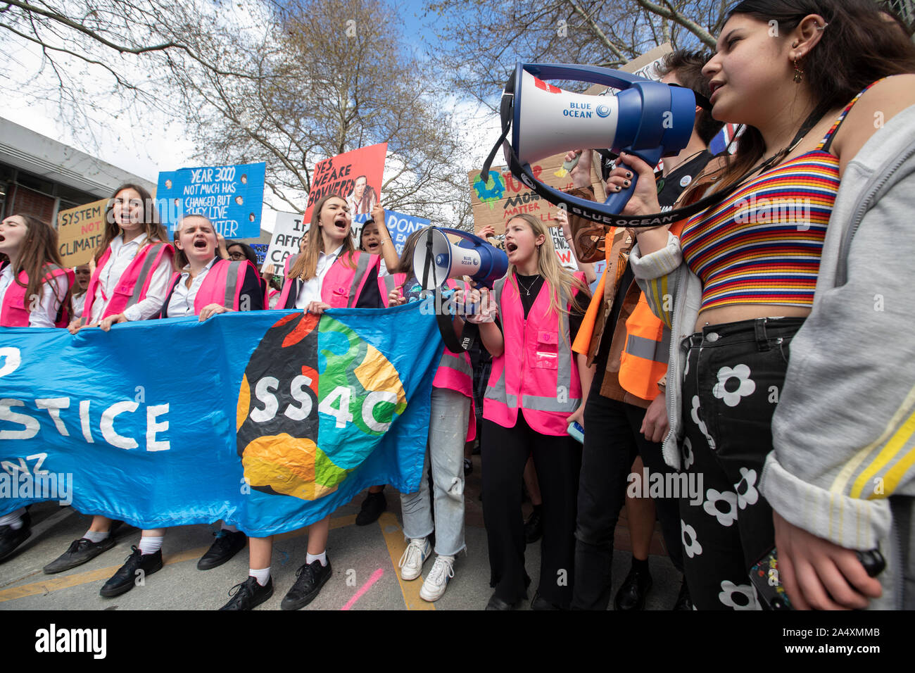 Klima protestieren, Nelson, Neuseeland Stockfoto