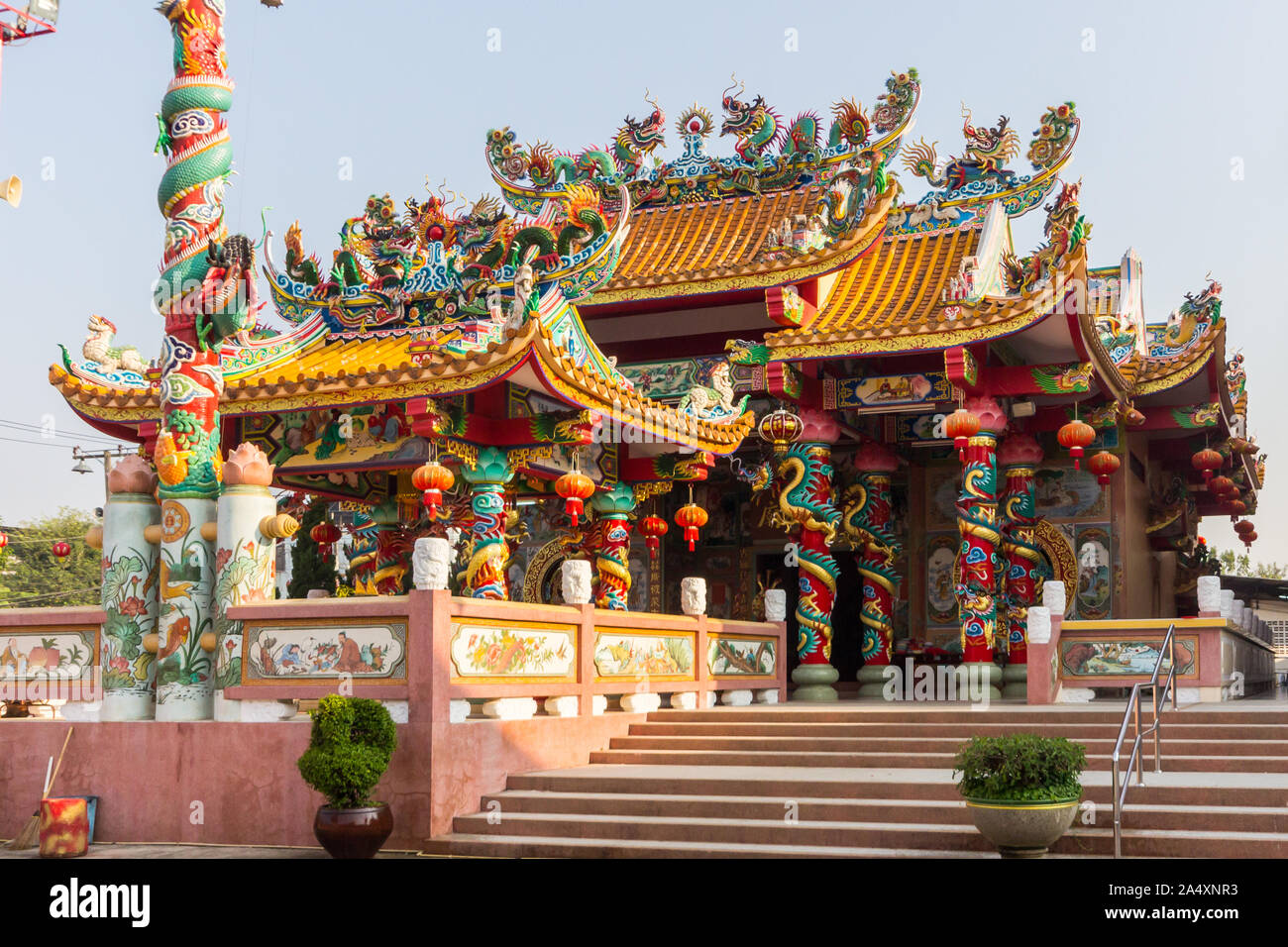 Chinesische Tempel in der Mitte von Mae Sot, Thailand. Viele Thai Menschen chinesischer Abstammung Stockfoto