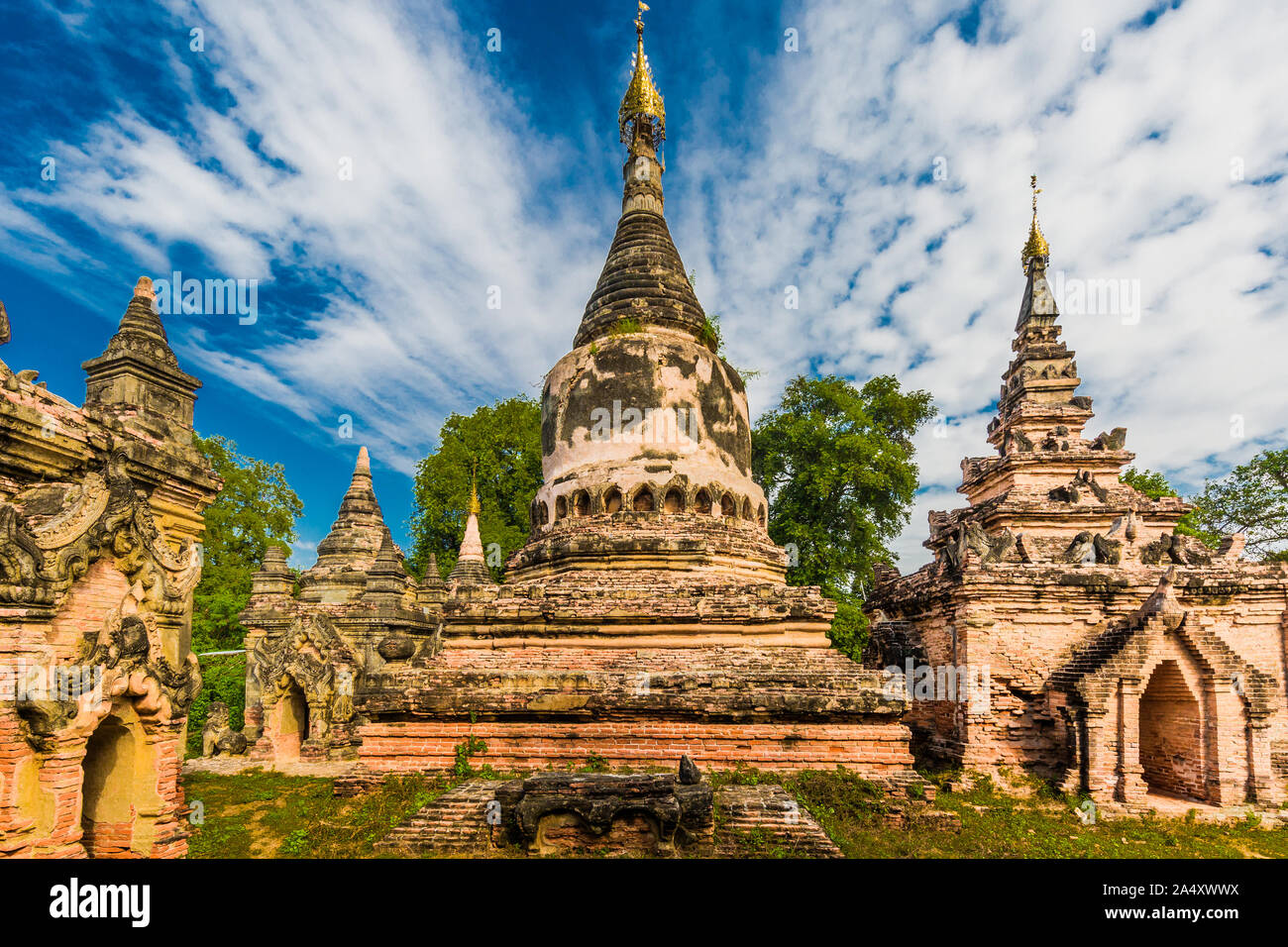 Ruinen des alten Königreichs von Ava Amarapura Mandalay Staates Myanmar (Burma) Stockfoto