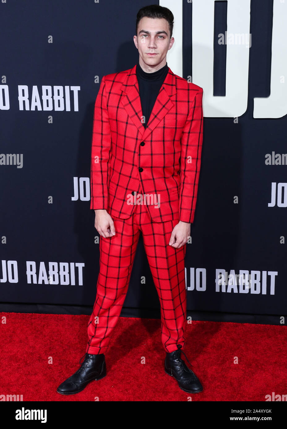 HOLLYWOOD, LOS ANGELES, Kalifornien, USA - 15. Oktober: Schauspieler Luke Brandon Feld kommt an der Los Angeles Premiere von Fox Searchlight" Jojo Kaninchen' im Hollywood American Legion Post 43 am Oktober 15, 2019 in Hollywood, Los Angeles, Kalifornien, USA. (Foto von Xavier Collin/Image Press Agency) Stockfoto