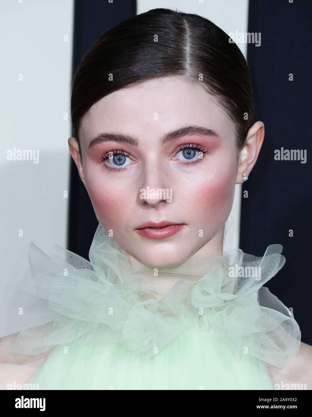 HOLLYWOOD, LOS ANGELES, Kalifornien, USA - 15. Oktober: Schauspielerin Thomasin McKenzie Tragen eines Jason Wu Collection Kleid kommt an der Los Angeles Premiere von Fox Searchlight" Jojo Kaninchen' im Hollywood American Legion Post 43 am Oktober 15, 2019 in Hollywood, Los Angeles, Kalifornien, USA. (Foto von Xavier Collin/Image Press Agency) Stockfoto