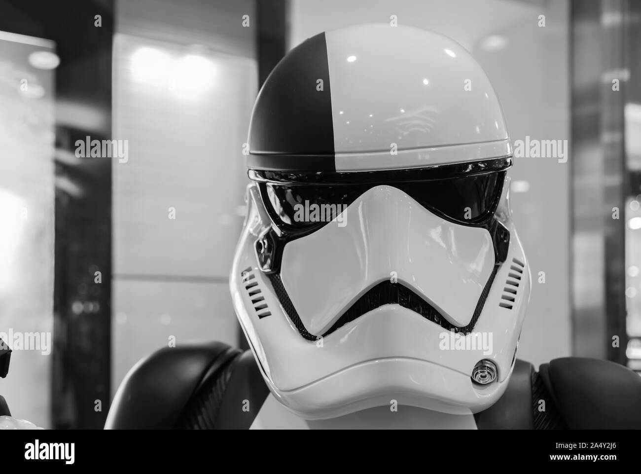 Singapur-09 Nov 2017: Stormtrooper Soldat Abbildung Anzeige in der Shopping Mall Stockfoto