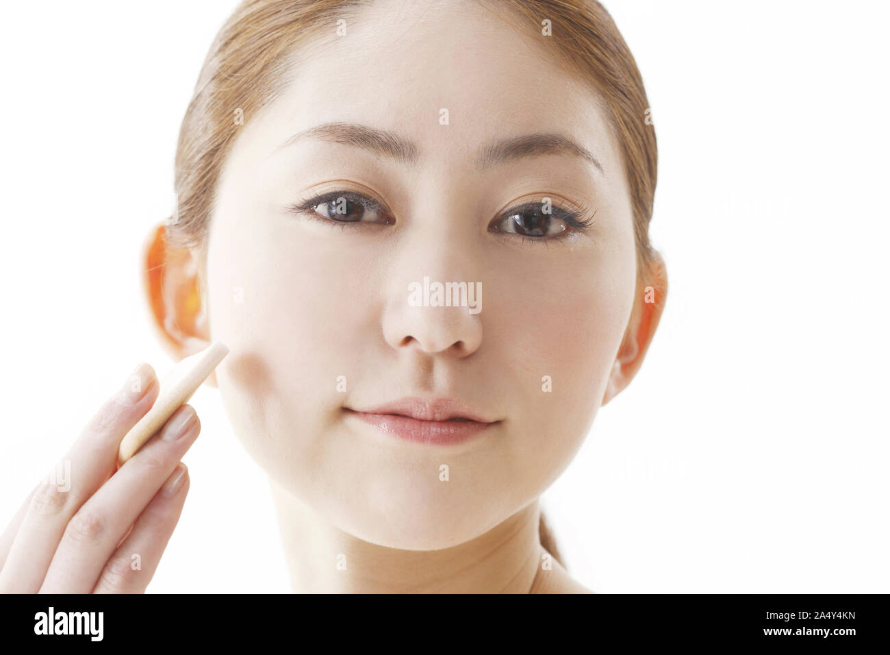 Japanische junge Mädchen auf Make-up Stockfoto