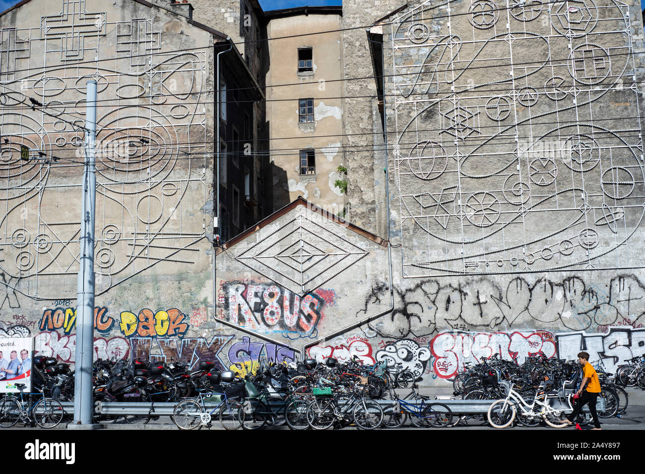 Vélostation Cointrin, Genf Stockfoto